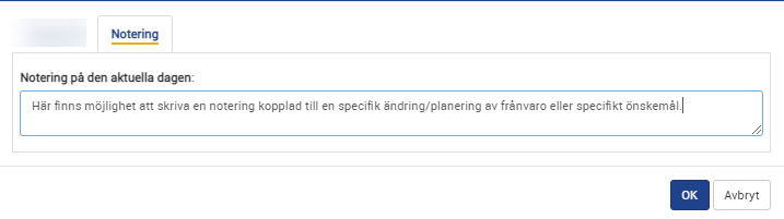 notering i plan önsk