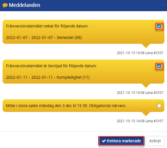 Meddelandevisning Personlig Tid HTML5