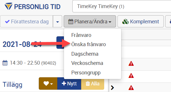 önska frånvaro arbggn