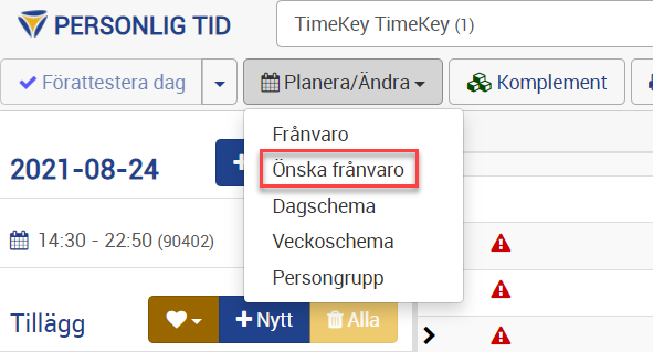 önska frånvaro